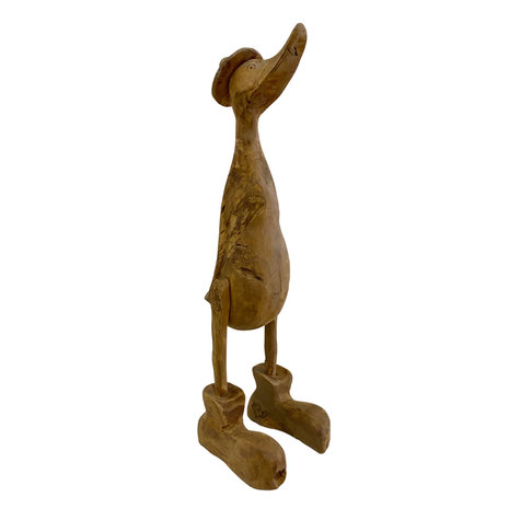 JoJo Living Teakhouten eend met hoedje JoJo Living Teakhouten eend met hoedje