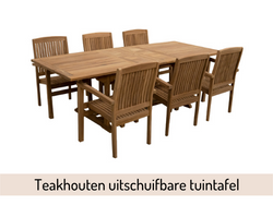 Tuinset met uitschuifbare tuintafel