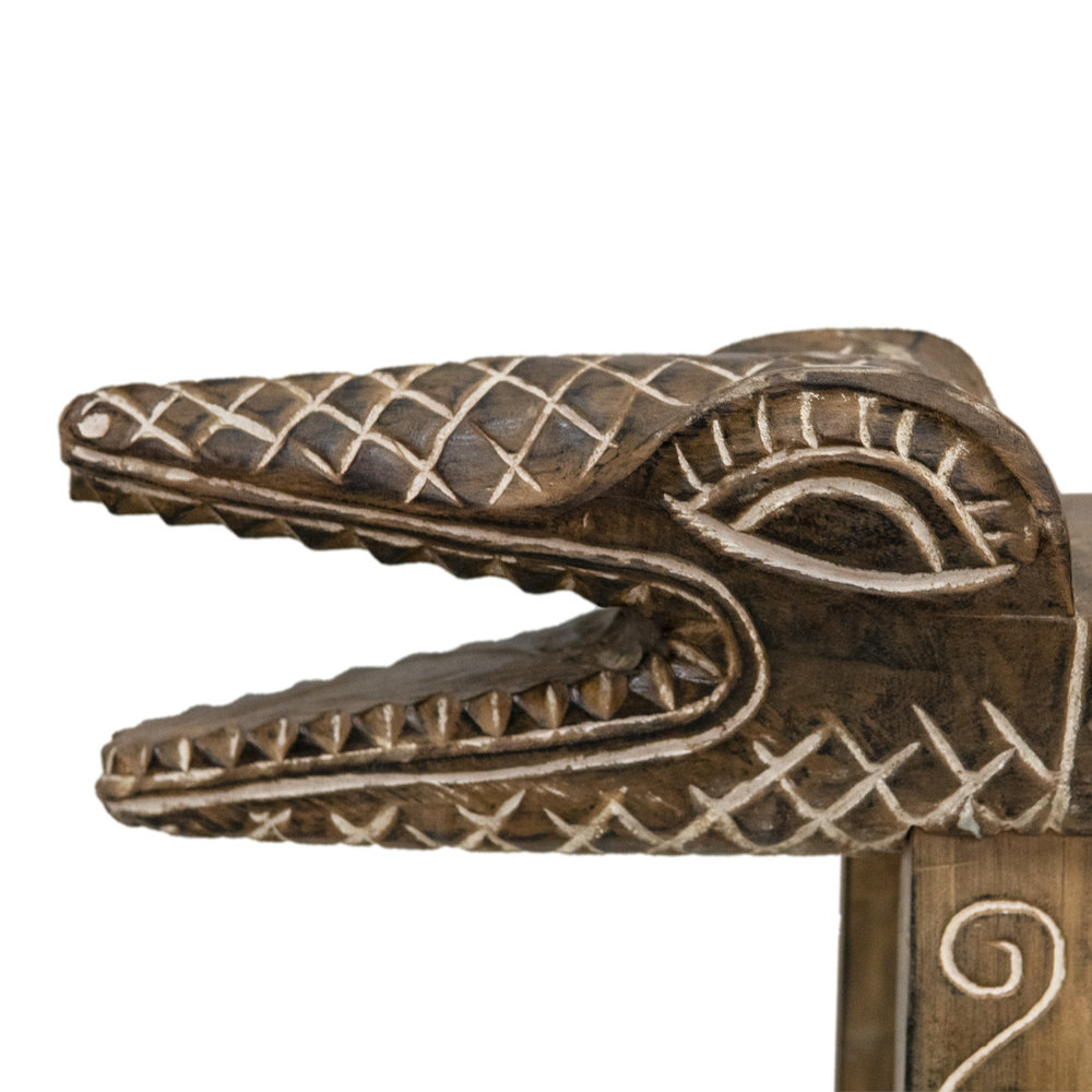 JoJo Living Teakhouten bankje krokodil