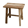 JoJo Living Recycled teakhouten kruk rustiek JoJo Living Recycled teakhouten kruk rustiek