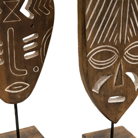 JoJo Living Teakhouten masker op voet JoJo Living Teakhouten masker op voet