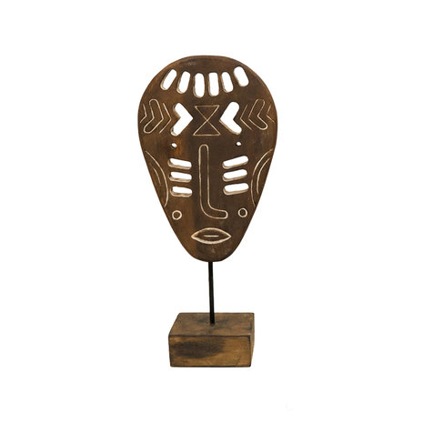 JoJo Living Teakhouten masker op voet JoJo Living Teakhouten masker op voet