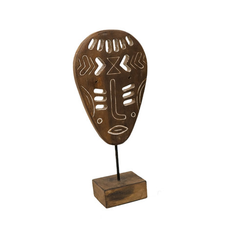 JoJo Living Teakhouten masker op voet JoJo Living Teakhouten masker op voet