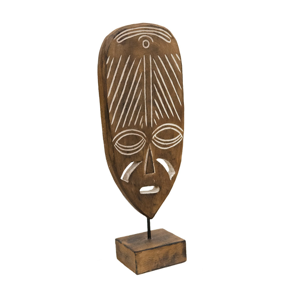 JoJo Living Teakhouten masker op voet JoJo Living Teakhouten masker op voet