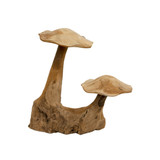 JoJo Living Teakhouten paddenstoel dubbel JoJo Living Teakhouten paddenstoel dubbel