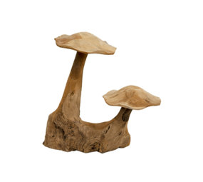 JoJo Living Teakhouten paddenstoel dubbel JoJo Living Teakhouten paddenstoel dubbel