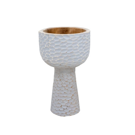 JoJo Living Suarhouten decoratieve  kom op voet JoJo Living Suarhouten decoratieve  kom op voet
