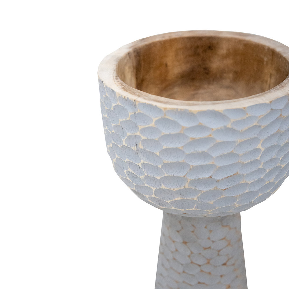 JoJo Living Suarhouten decoratieve  kom op voet JoJo Living Suarhouten decoratieve  kom op voet