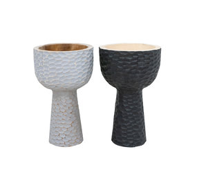 JoJo Living Suarhouten decoratieve kom op voet JoJo Living Suarhouten decoratieve kom op voet