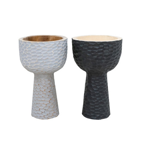 JoJo Living Suarhouten decoratieve  kom op voet JoJo Living Suarhouten decoratieve  kom op voet