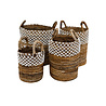JoJo Living Bananenmand Kawung Ruit - Set van 4 JoJo Living Bananenmand Kawung Ruit - Set van 4