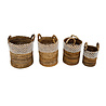 JoJo Living Bananenmand Kawung Ruit - Set van 4 JoJo Living Bananenmand Kawung Ruit - Set van 4