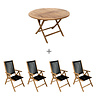 JoJo Living Tuban Klaptafel met Dorset Rope klapstoelen - Zwart JoJo Living Tuban Klaptafel met Dorset Rope klapstoelen - Zwart