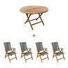 JoJo Living Tuban Klaptafel met Dorset Rope klapstoelen - Sage Groen JoJo Living Tuban Klaptafel met Dorset Rope klapstoelen - Sage Groen