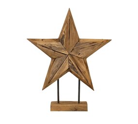 JoJo Living Teakhouten kerstster - diverse afmetingen JoJo Living Teakhouten kerstster - diverse afmetingen