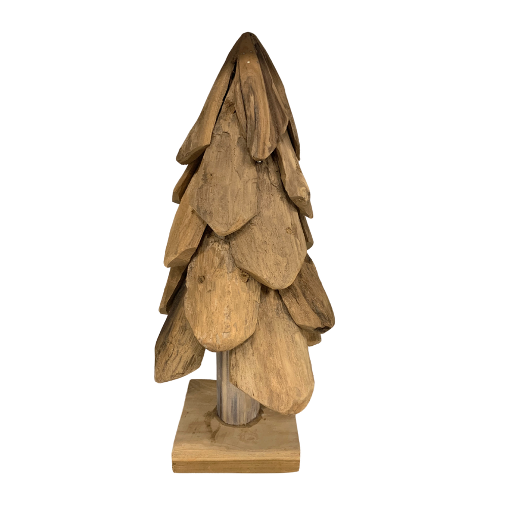 JoJo Living Teakhouten kerstboom op voet JoJo Living Teakhouten kerstboom op voet