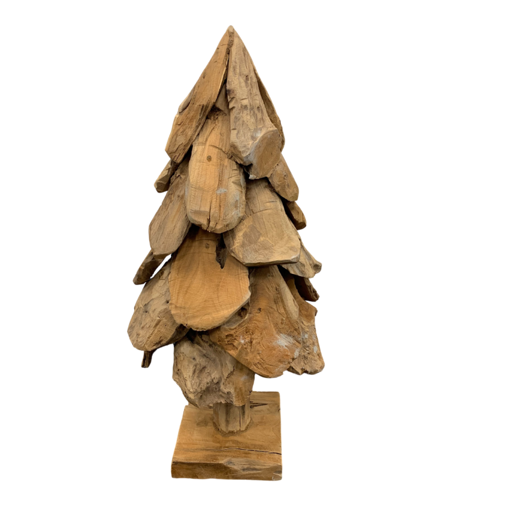 JoJo Living Teakhouten kerstboom op voet JoJo Living Teakhouten kerstboom op voet