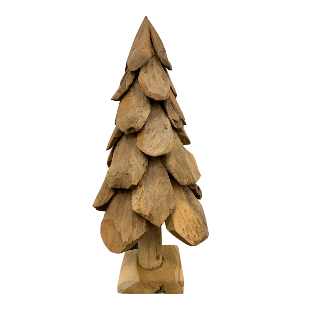 JoJo Living Teakhouten kerstboom op voet JoJo Living Teakhouten kerstboom op voet