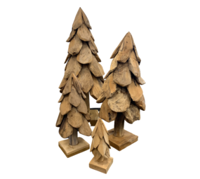 JoJo Living Teakhouten kerstboom op voet JoJo Living Teakhouten kerstboom op voet