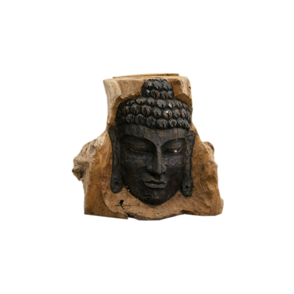 JoJo Living Boeddha gezicht op hout JoJo Living Boeddha gezicht op hout