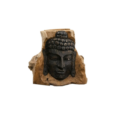 JoJo Living Boeddha gezicht op hout JoJo Living Boeddha gezicht op hout