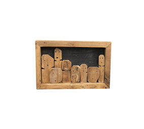 JoJo Living Teakhouten wanddecoratie familie JoJo Living Teakhouten wanddecoratie familie