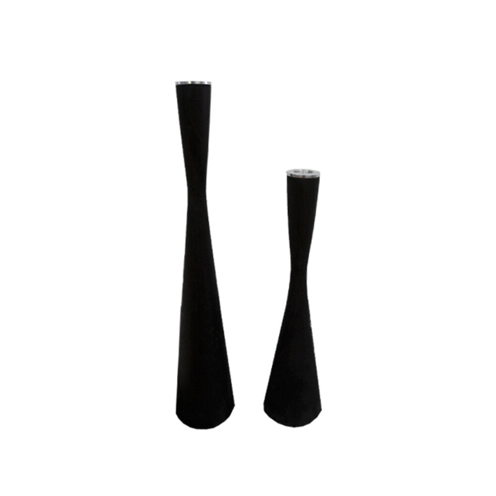 JoJo Living Teakhouten kandelaren zwart JoJo Living Teakhouten kandelaren zwart