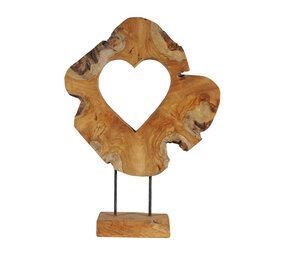 JoJo Living Teakhouten ornament Hart S JoJo Living Teakhouten ornament Hart S