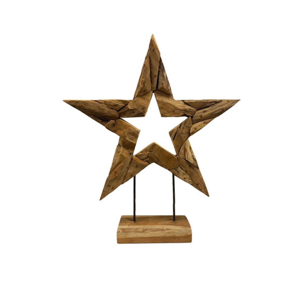 JoJo Living Teakhouten ster open -  diverse afmetingen