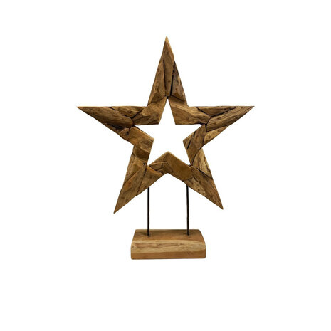 JoJo Living Teakhouten ster open -  diverse afmetingen