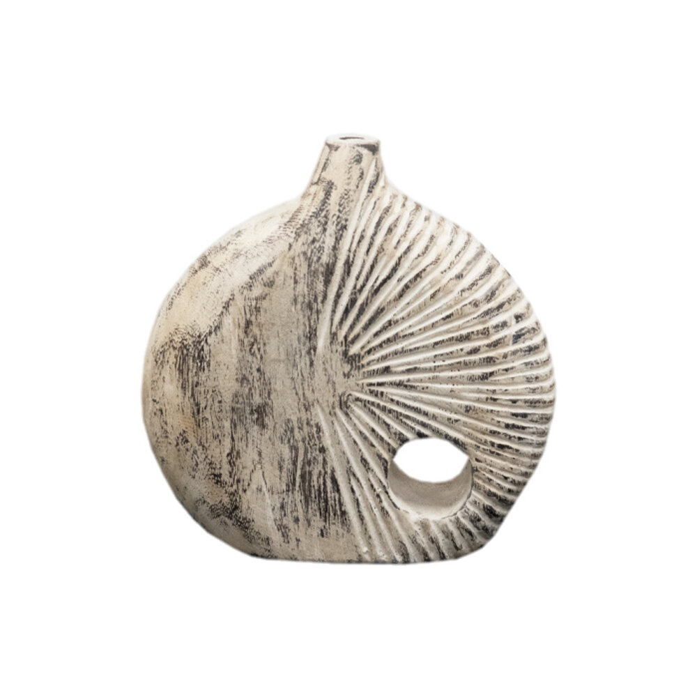 JoJo Living Suarhouten vaas whitewash - diverse varianten JoJo Living Suarhouten vaas whitewash - diverse varianten