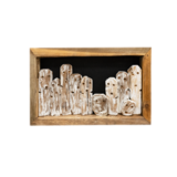 JoJo Living Teakhouten wanddecoratie familie  - whitewash JoJo Living Teakhouten wanddecoratie familie  - whitewash
