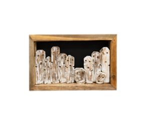 JoJo Living Teakhouten wanddecoratie familie  - whitewash JoJo Living Teakhouten wanddecoratie familie  - whitewash