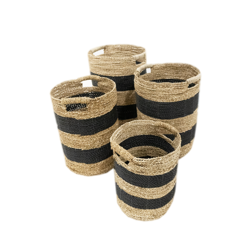 JoJo Living Mand Naturel Zwart - Set van 4 JoJo Living Mand Naturel Zwart - Set van 4