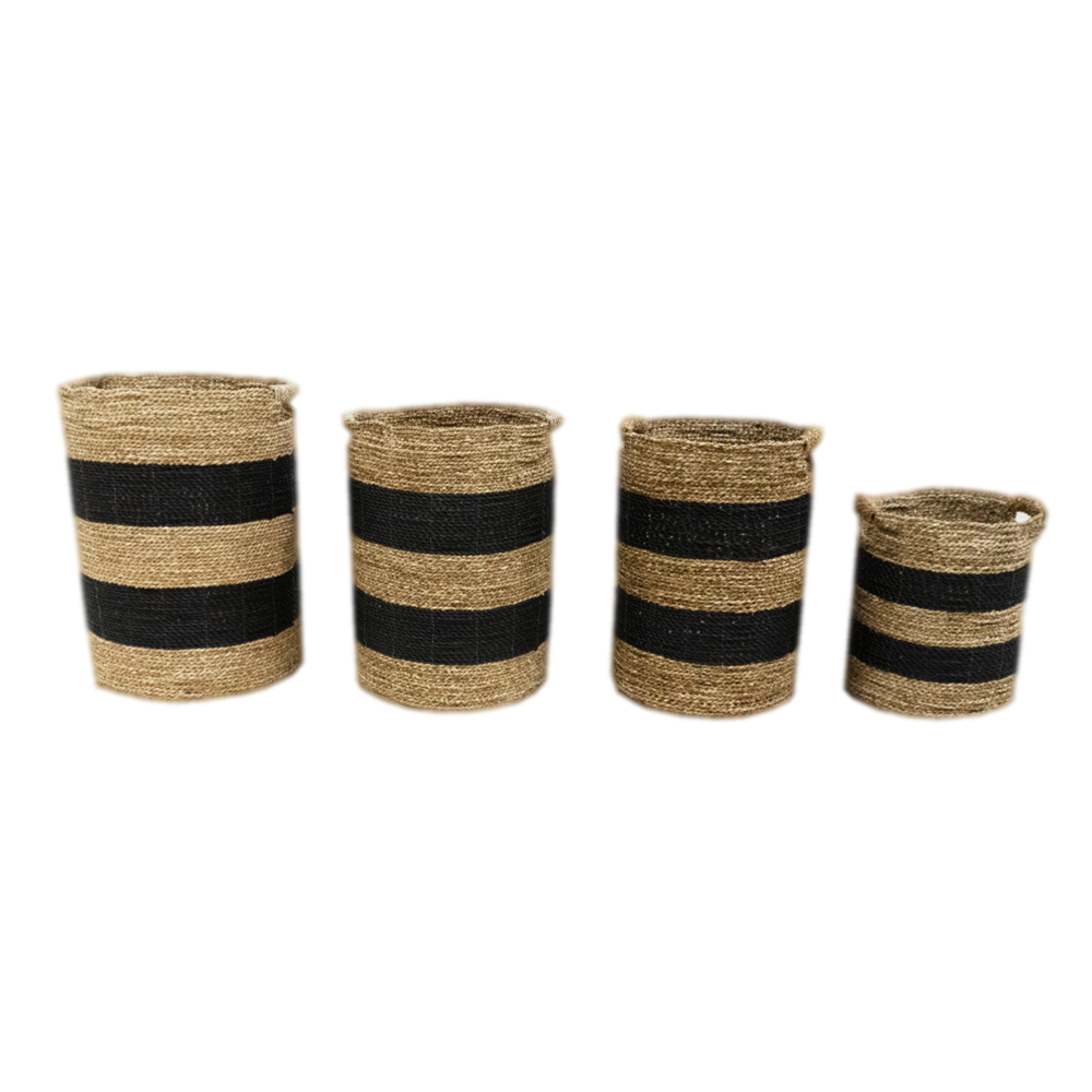 JoJo Living Mand Naturel Zwart - Set van 4 JoJo Living Mand Naturel Zwart - Set van 4