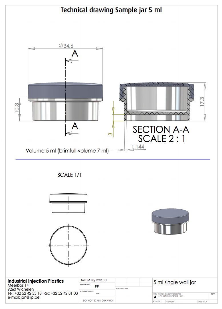 Mini Sample jar producer 5 ml 