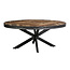 PTMD Danyon Oval houten koffietafel zwart frame