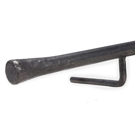 Smeedijzeren trapleuning - rond (20 mm) massief - met gelaste rechte houders - op maat - ruw staal (transparant gecoat)