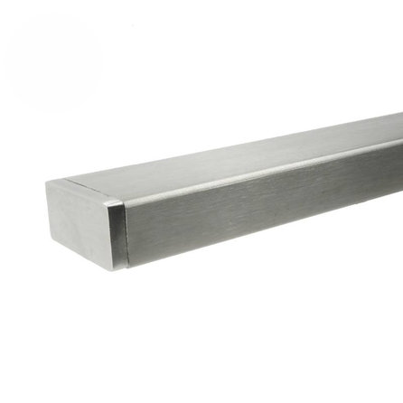 RVS trapleuning - rechthoekig (40x20 mm) - op maat - voor buiten - geborsteld RVS 316