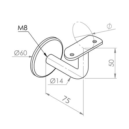 Trapleuning antraciet - rond - met leuninghouders type 3 - op maat - donkergrijze poedercoating - RAL 7016 of 7021