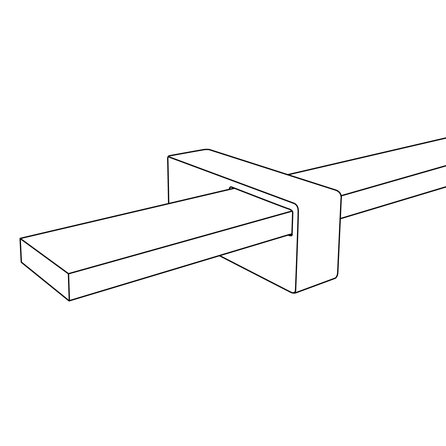 Trapleuning RAL kleur naar wens - rechthoekig (40x10 mm) - met leuninghouders type 13 - op maat - voor buiten - poedercoating in iedere RAL kleur