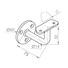 Trapleuning antraciet - rond smal - met leuninghouders type 1 - op maat - voor buiten - donkergrijze poedercoating - RAL 7016 of 7021