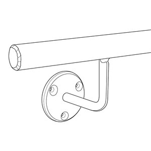 Smeedijzeren trapleuning - RAL kleur naar wens - rond (20 mm) massief - met houders type 1