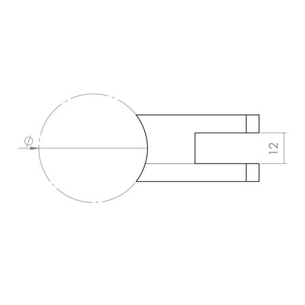 RVS glasklem - Type 1 - rond (42,4 mm)