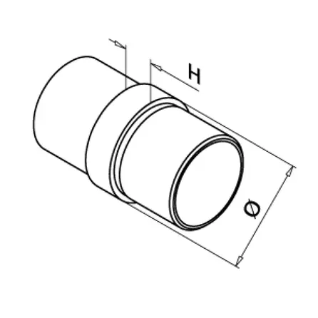 RVS koppelstuk - Type 1 - rond (48,3 mm)