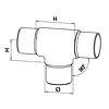 RVS T-stuk - 90 graden - rond (48,3 mm)