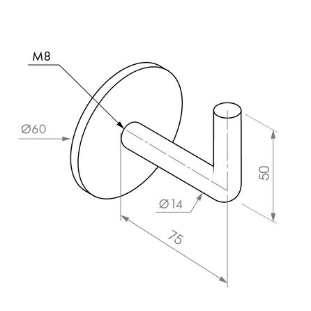 Trapleuning zwart - rond (25 mm) - met leuninghouders type 3 - op maat - volledig gelast - zwarte poedercoating - RAL 9005