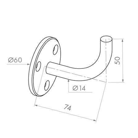 Trapleuning zwart - rond (25 mm) - met leuninghouders type 2 - op maat - volledig gelast - zwarte poedercoating - RAL 9005