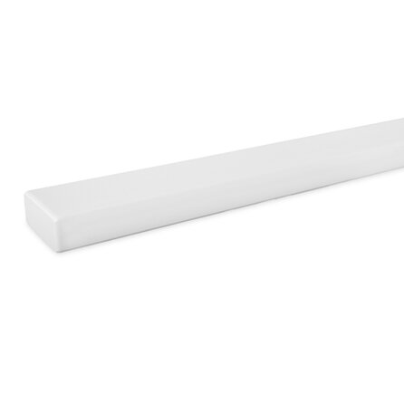 Trapleuning wit - rechthoekig (40x15 mm) - op maat - witte poedercoating - RAL 9010 of 9016