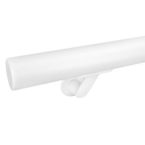 Trapleuning wit - rond - met houders type 7 luxe